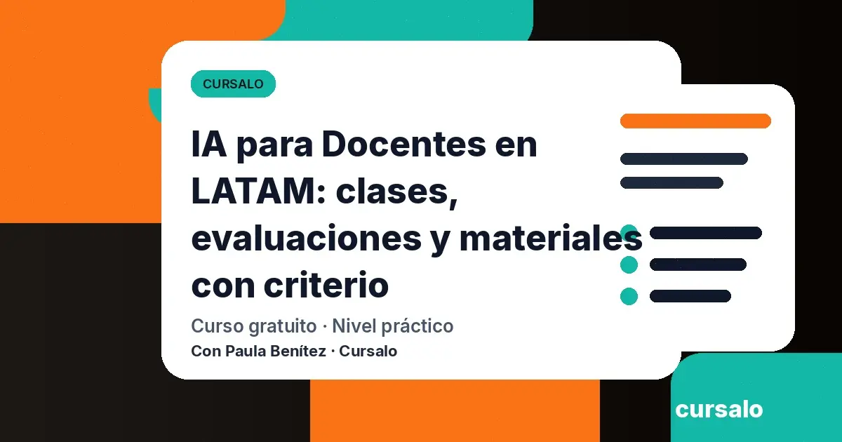 IA para Docentes en LATAM: clases, evaluaciones y materiales con criterio
