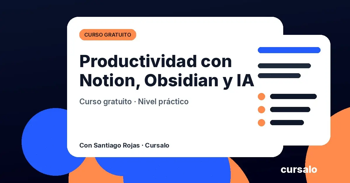 Productividad con Notion, Obsidian y IA