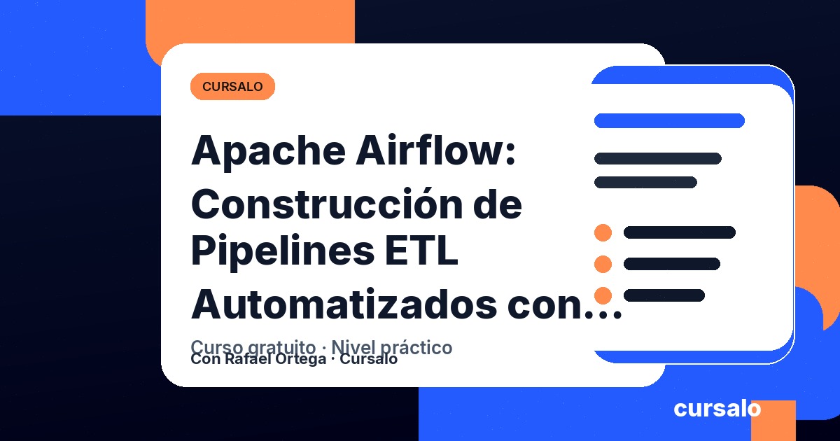 Portada del curso Apache Airflow: Construcción de Pipelines ETL Automatizados con DAGs