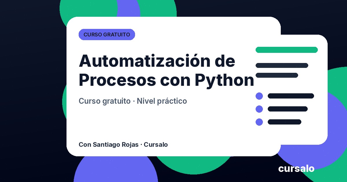 Portada del curso Automatización de Procesos con Python