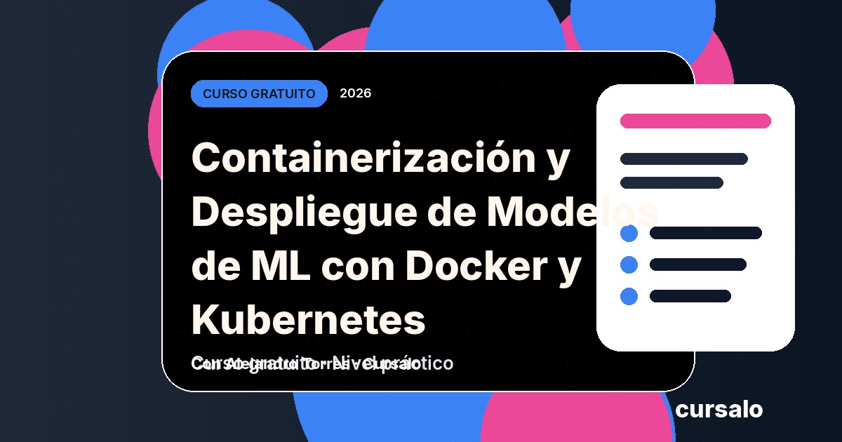 Portada del curso Containerización y Despliegue de Modelos de ML con Docker y Kubernetes