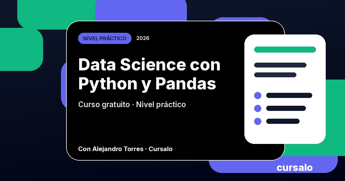 Portada del curso Data Science con Python y Pandas