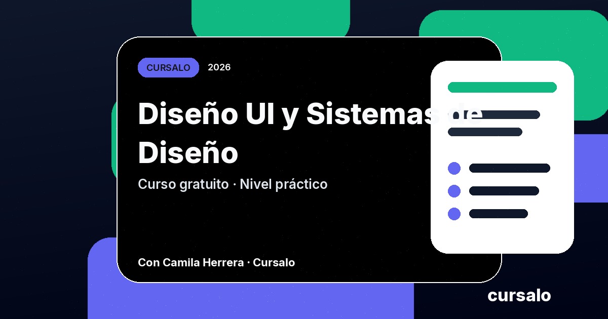 Portada del curso Diseño UI y Sistemas de Diseño