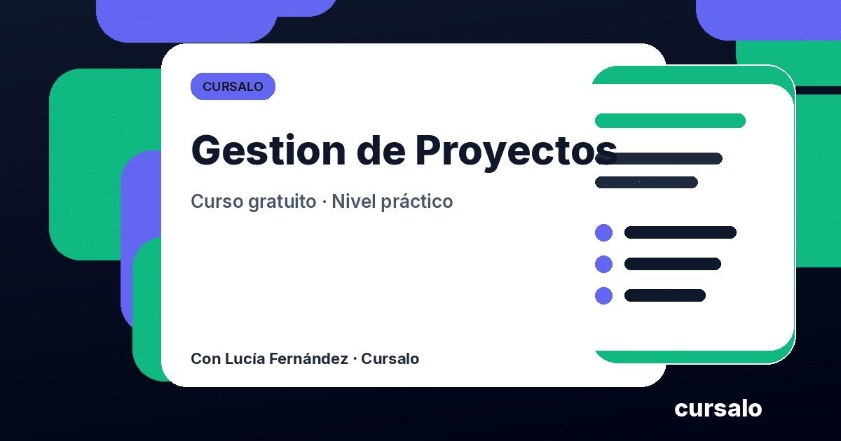 Portada del curso Gestion de Proyectos