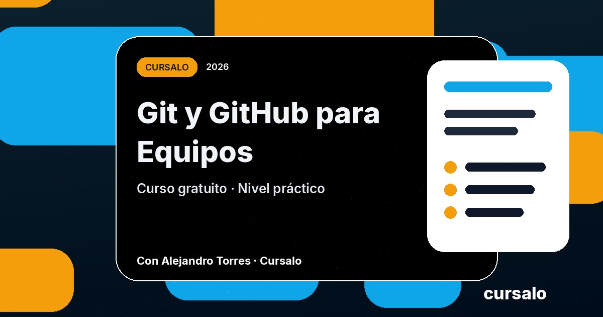 Portada del curso Git y GitHub para Equipos