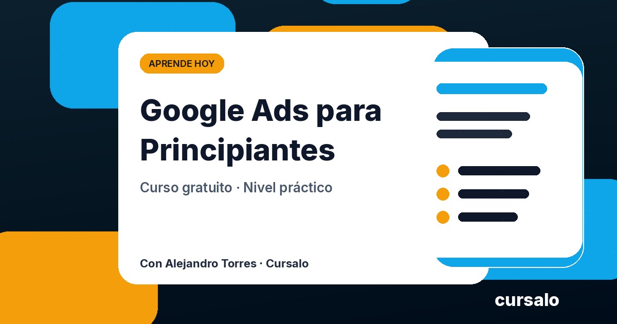 Portada del curso Google Ads para Principiantes