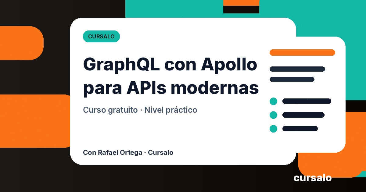 Portada del curso GraphQL con Apollo para APIs modernas