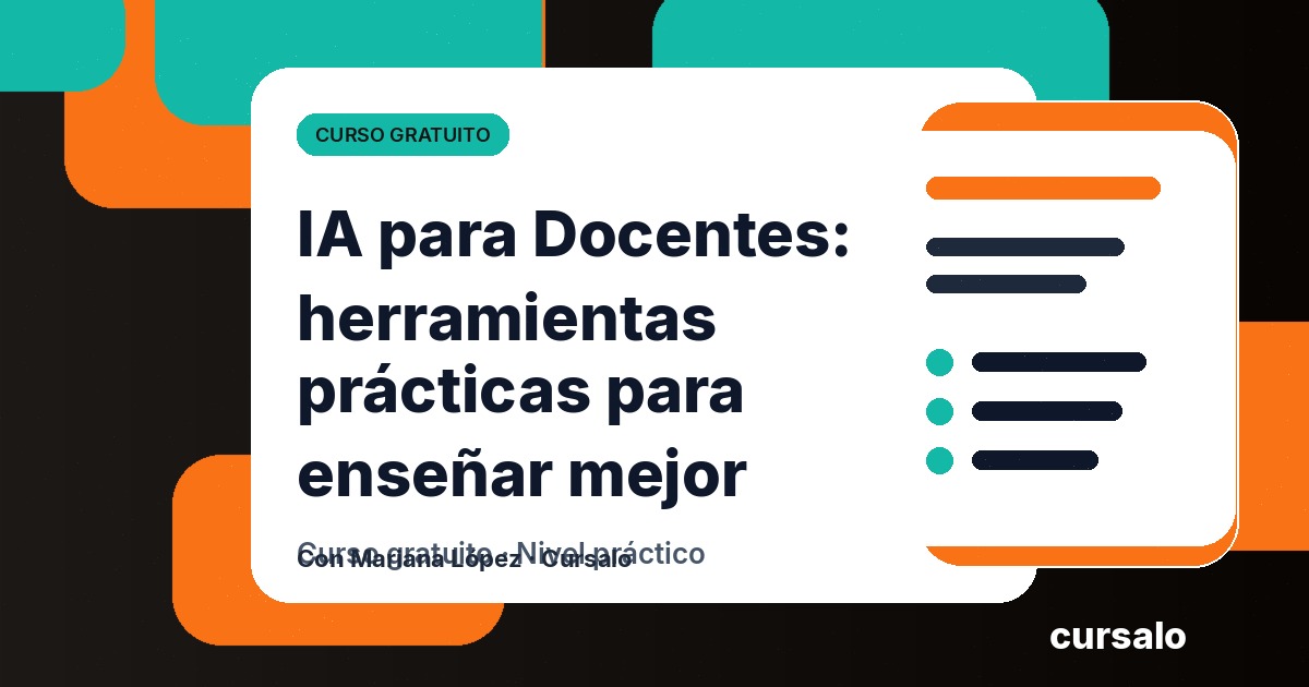 Portada del curso IA para Docentes: herramientas prácticas para enseñar mejor