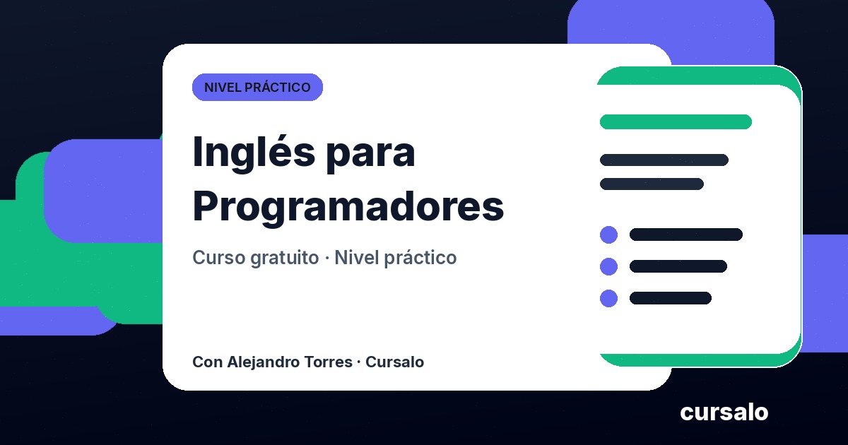 Portada del curso Inglés para Programadores