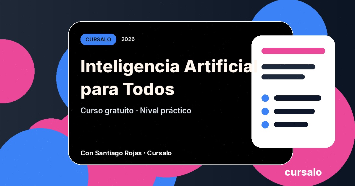 Portada del curso Inteligencia Artificial para Todos