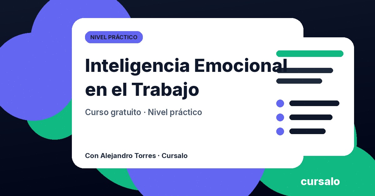 Portada del curso Inteligencia Emocional en el Trabajo