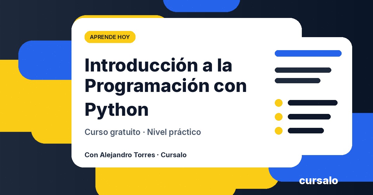 Portada del curso Introducción a la Programación con Python