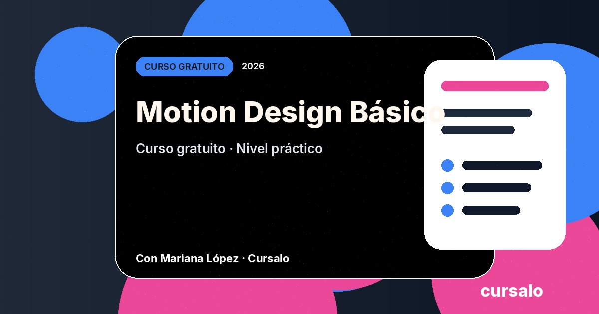 Portada del curso Motion Design Básico