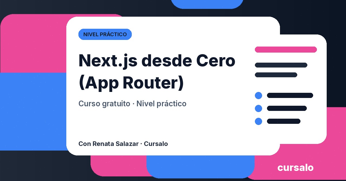 Portada del curso Next.js desde Cero (App Router)