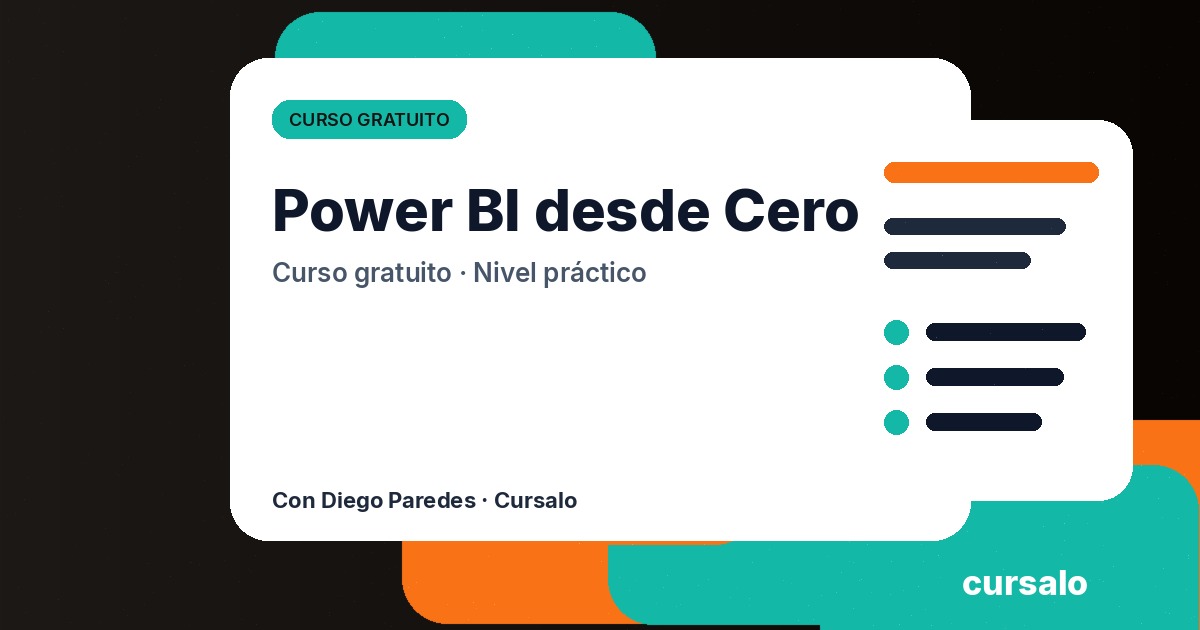 Portada del curso Power BI desde Cero
