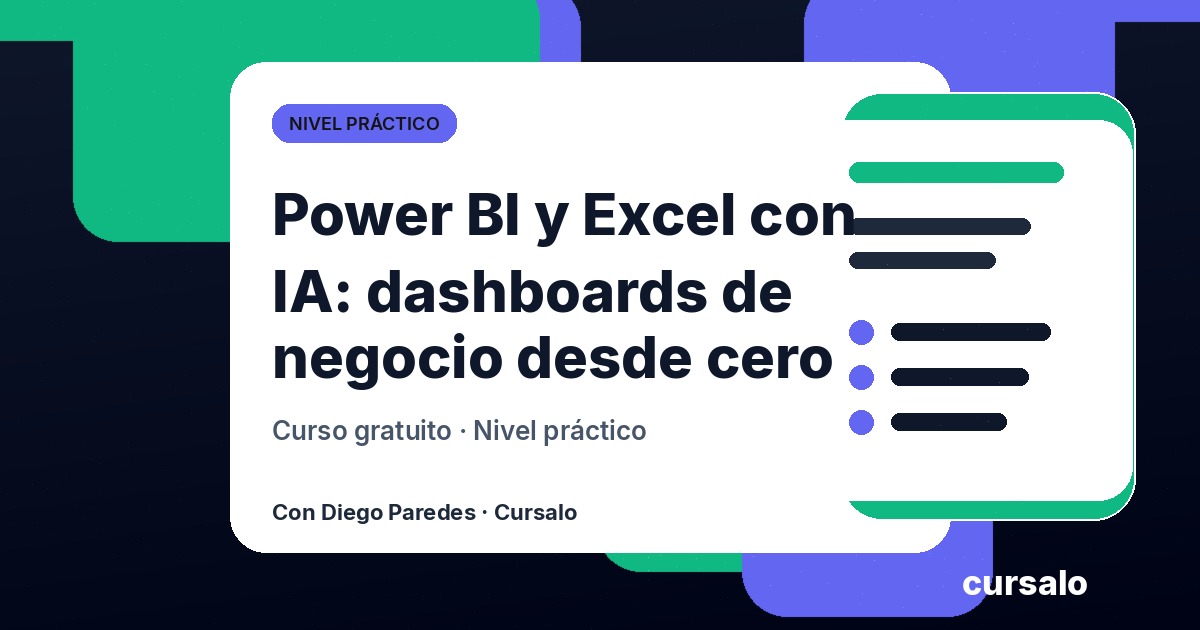Power BI y Excel con IA: dashboards de negocio desde cero