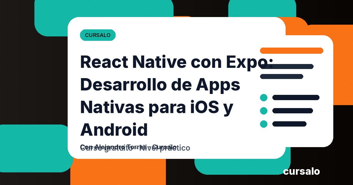 Portada del curso React Native con Expo: Desarrollo de Apps Nativas para iOS y Android