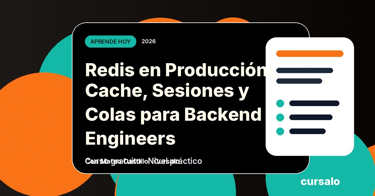Portada del curso Redis en Producción: Cache, Sesiones y Colas para Backend Engineers