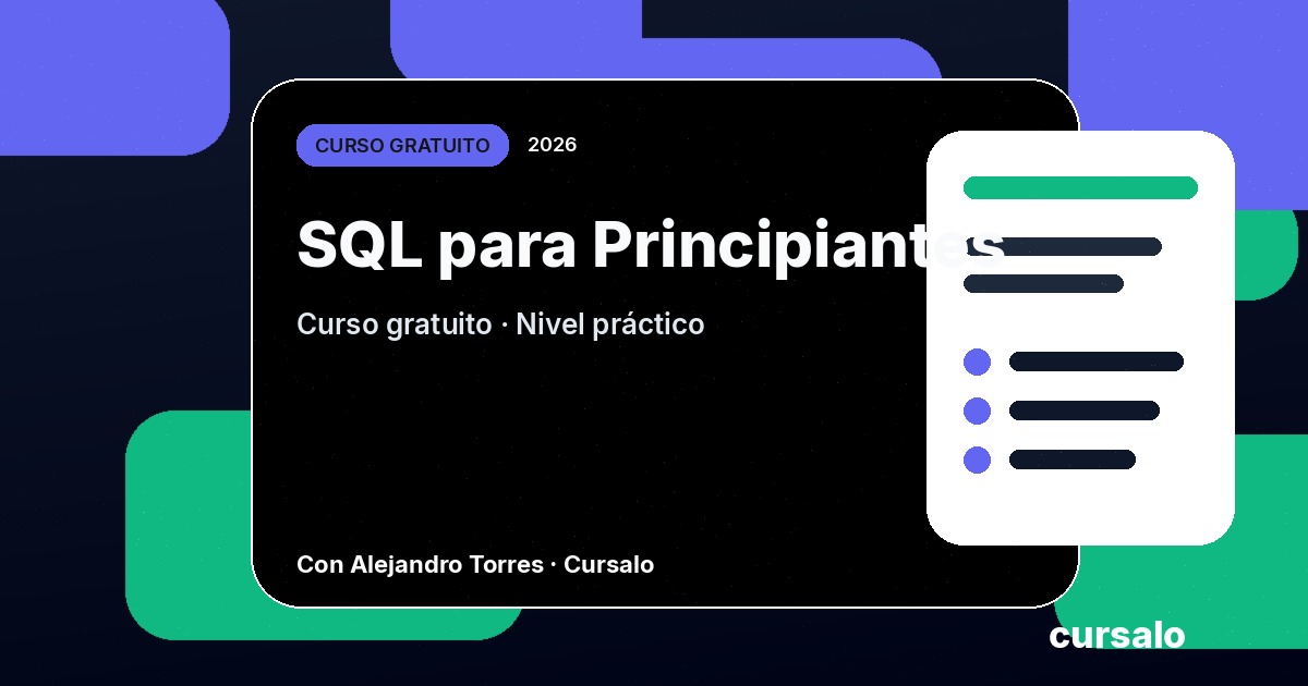 Portada del curso SQL para Principiantes