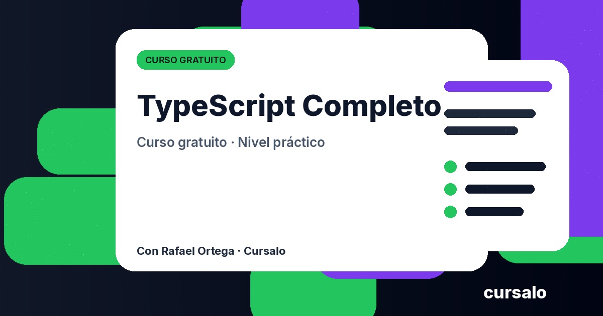 Portada del curso TypeScript Completo