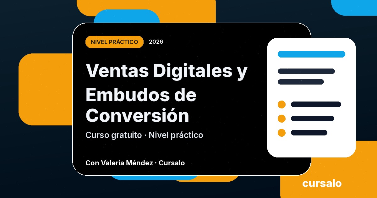 Portada del curso Ventas Digitales y Embudos de Conversión